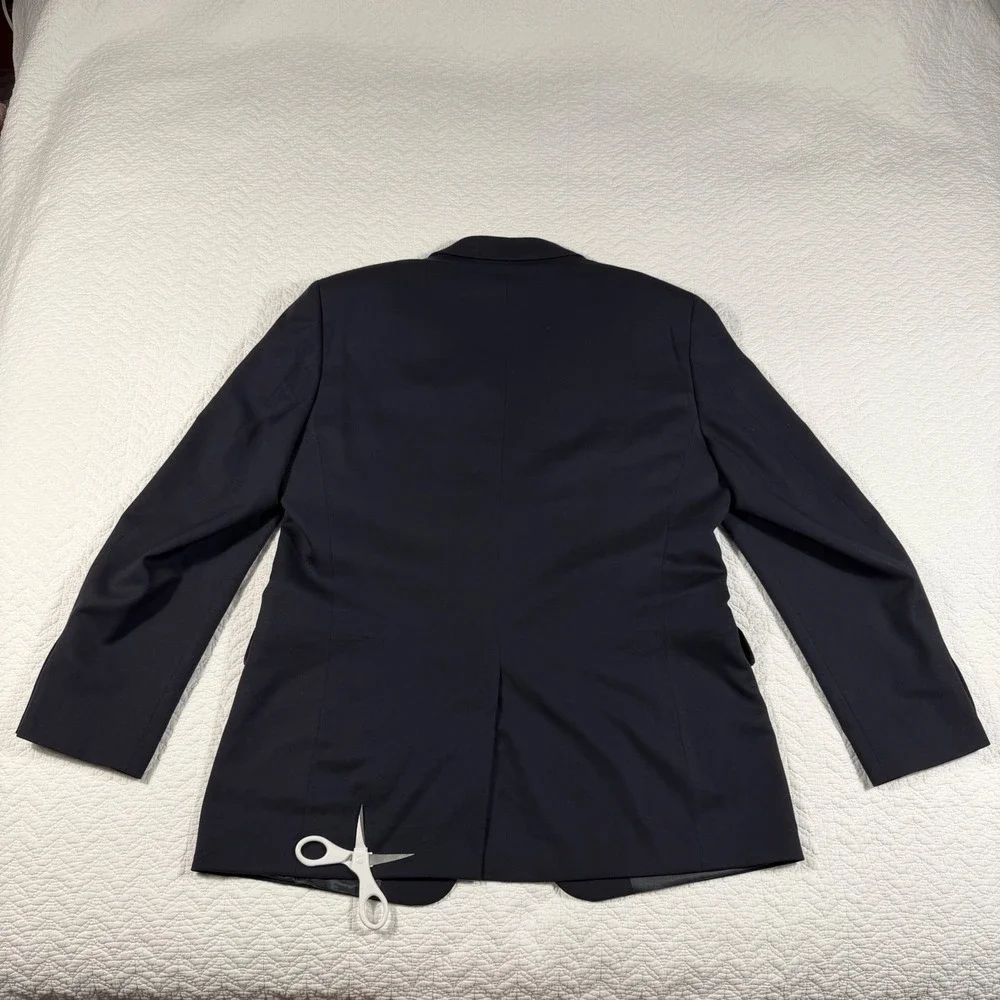 Vintage J. Crew Navy‎ Wool Blazer Jacket Men's Size 46R Made in Canada
